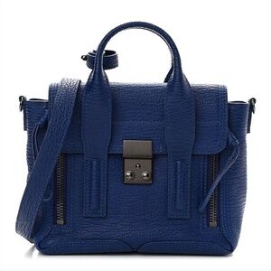 3.1 PHILLIP LIM  Textured Calfskin Mini Pashli Satchel Cobalt